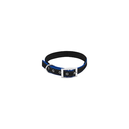 Pet Expert Dog Collar, Padded, Blue/Black Reflective, 1 x 26-In. PE224299