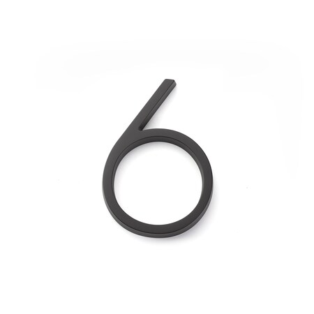Emtek 7in Modern # 6 House Number Flat Black Finish 2836US19