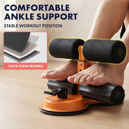 Squatz Portable Sit Up Bar Floor Holder with 2 Strong Suction Cups for Abs, Pull Up Bar, Sticky Pad SQSUB-1