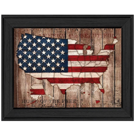 Homeroots America The Beautiful Black Framed Print Wall Art 405469