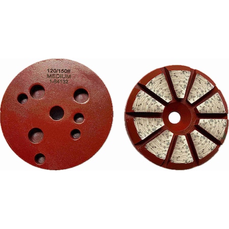 Vantage Product Diamond Grinding Disc for Trapezoid Grinders, 10 Segment Bevel, 120/150 Grit, Medium Bond MD-TQC10SEG-120M-Bevel