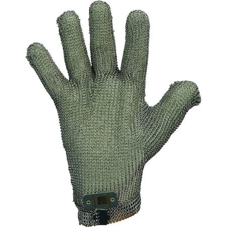 Workhorse Metal Mesh Hand Protection Gloves with Claw Hook Closure, Standard Cuff 1180-MEDIUM