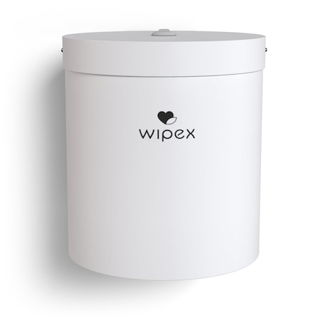 Wipex Stainless Steel White Wall Dispenser with Brackets, Fits Most Refill Rolls, Matte Brushed Metal WX72326WWD