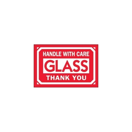 Bubblefast 2 x 3'' - ''Glass - Handle With Care - Thank You'' Labels BFDL1062