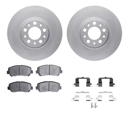 Dynamic Friction Co DFC GEOSPEC Coated Rotors with 5000 Brake Pads - Ceramic and Hardware 4512-39061