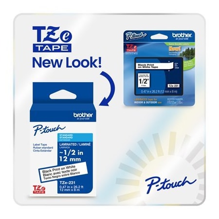 Brother Label/RibbonCartridge, Yellow, 1/2inW TZE6312PKG