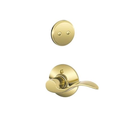Schlage Residential Right Hand Accent Lever Dummy Interior Trim Bright Brass Finish F94ACC605RH