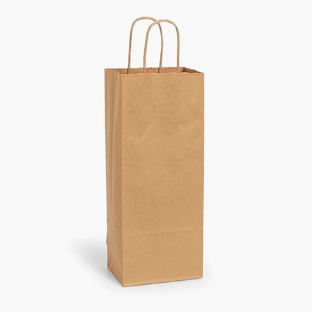 Nashville Wraps Natural Brown Kraft Shopping Bags, Wine 5.5x3.25x13in, 250PK VINKR