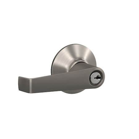 Schlage Residential Elan Lever Storeroom Lock C Keyway with 16211 Latch and 10063 Strike Satin Nickel Finish F80ELA619