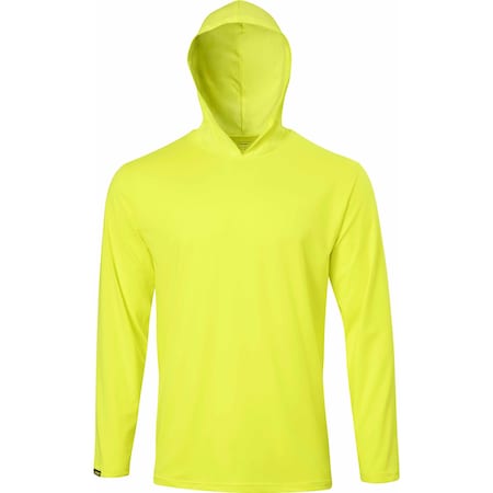 Ironwear Elastex Evaporative Cooling Long Sleeve Sun Hooded Shirt, Lime, Small 7150-L-SM