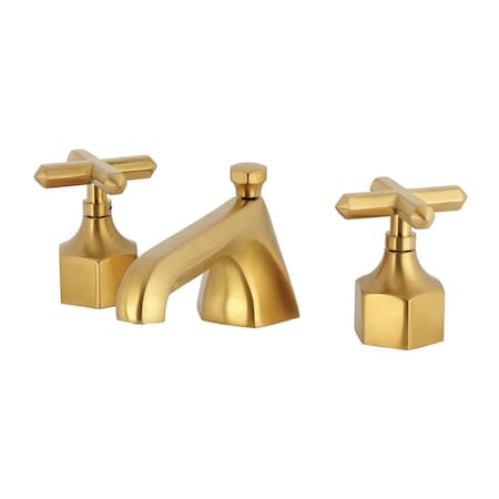 Kingston Brass Widespread Bathroom Faucet with Brass Pop-Up, Brushed Gold KZ446CHXBG