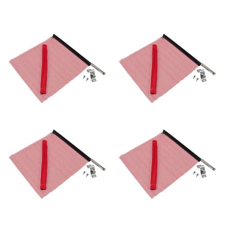 Mytee Products EZ Mount Warning Flag Red 18in x 18in Spring Loaded Quick n Easy Disconnect, 4PK VMF-MKx4
