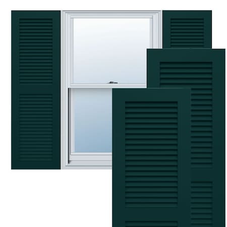 Ekena Millwork True Fit PVC Two Equal Louver Shutters, Thermal Green, 18W x 34H, PR TFP101LVF18X034FG