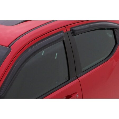 Ventshade Rainguards, Outside Mount, Tape-On, Dark Smoke, Acrylic, Set Of 4 94703