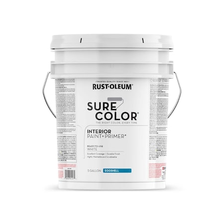 Rust-Oleum Interior Paint, White, 5 gal 398347