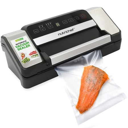 Nutrichef Automatic Food Vacuum Sealer with Double Sealing Function, Electric Air Sealing System for Dry PKVS90STS