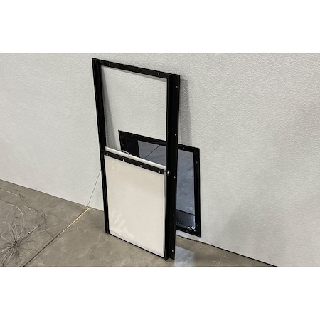 K9 Kennel Store Wall Mounted 15in X 17in Vertical Sliding Dog Door, Telescopic Sleeve and Weather Flap Kit WMVPD-WS