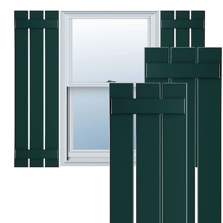 Ekena Millwork True Fit PVC Three Board Spaced Board-n-Batten Shutters, Thermal Green , 17 1/8W x 48H, PR TFP101SBF17X048FG