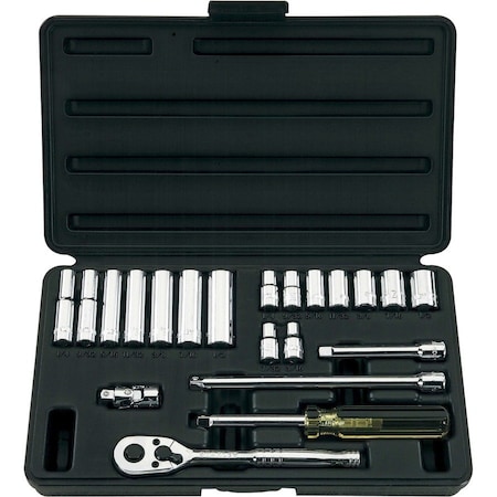 Stanley 85-388 1/4" Drive 21 Piece Fractional Socket Set, 6 Point 85-388