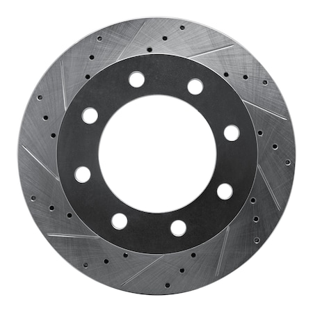 Dynamic Friction Co DFC Brake Rotor - Drilled and Slotted - Silver 631-54157L