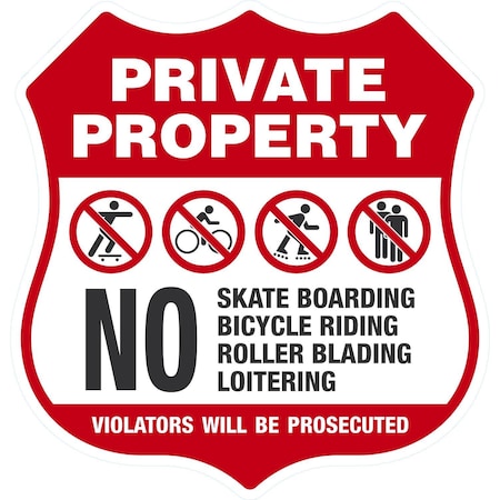 Lyle No Skateboarding, Bicycle Riding, Roller Blading, , 12x12, Non-Reflective, White G-2152-NA_12x12