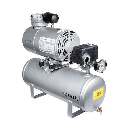 Gast Piston Air Compressor, Size 1/4", 1725 RPM 1HAB-11T-M100X