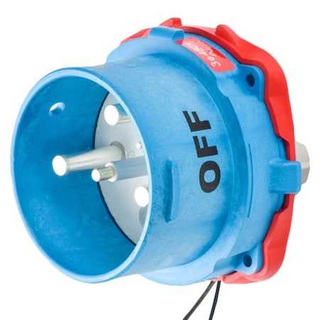 Meltric DS100 INLET POLY BLUE SIZE 5 TYPE 4X 3P+G 100 A 480 VAC 60 Hz +2 AUX 33-98043-262