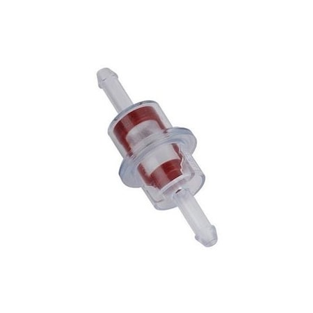Helix Racing Products Fuel Filter, 1/4In 6mm, Cylindrical, Clear & Red Housing W/ Nylon Mesh Screen 118-9109