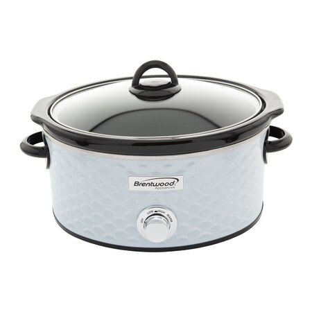 Brentwood Industries Scallop Pattern 4.5 Quart Slow Cooker in White SC-140W