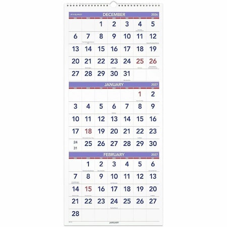 At-A-Glance Three Month Wall Calendar, Vertical PM1128