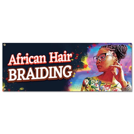 Signmission African Hair Braiding, 18 Inch, Banner B-30339