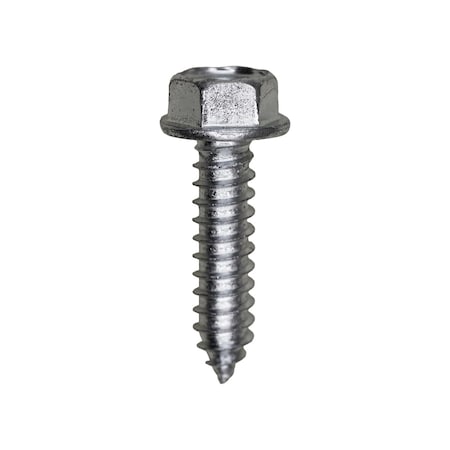14 x 1in Indented Hex Washer Head Tapping Screw Zinc, 100PK
