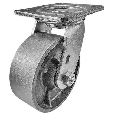 Hyw Products Heavy Duty Caster 5in Steel Wheel, Swivel 40-50S-A1-SS