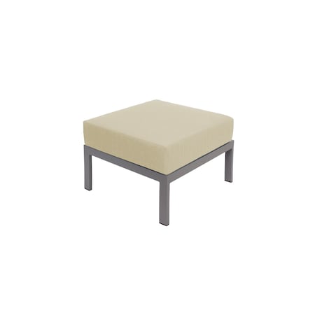Bfm Seating Belmar Outdoor Ottoman with Sunbrella Cushion, Soft Gray Frame PH6106SG-57012