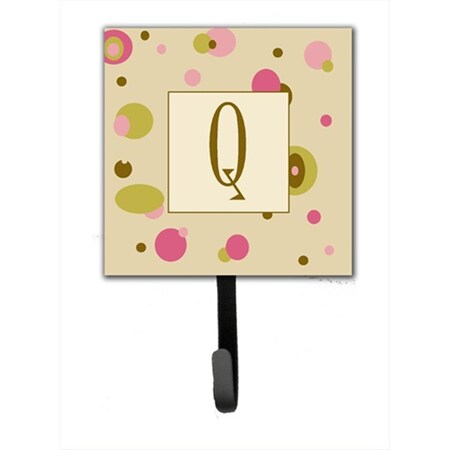 Carolines Treasures Letter Q Initial Monogram - Tan Dots Leash Holder Or Key Hook CJ1004-QSH4