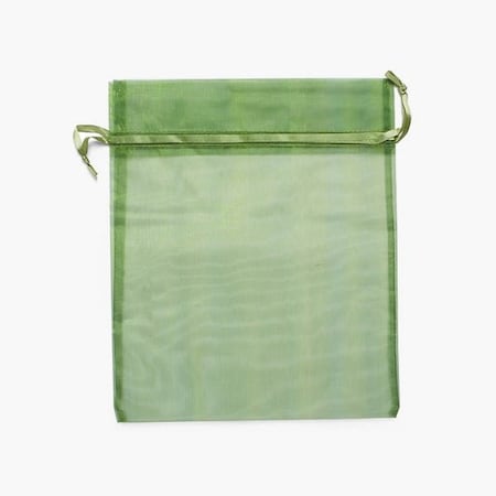 Nashville Wraps Olive Green Sheer Organza Bags, 10x12, 10PK B81299
