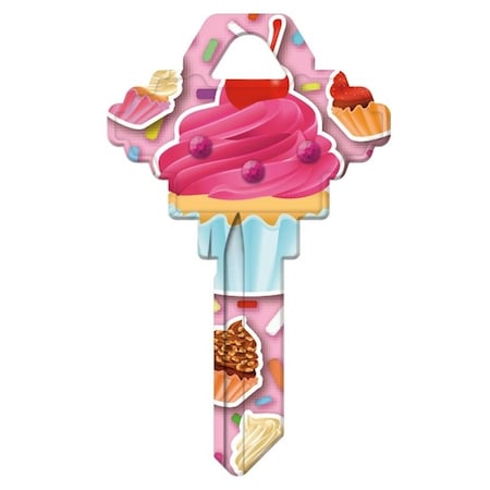 Hy-Ko Key Blank, Cupcake Bling, Brass, Nickel, For: Schlage SC1 Keyways 15005SC1-CPBL