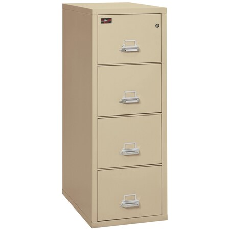 Fireking 12-15/16" W 4 Drawer Fire-Resistant Vertical File Cabinet, Parchment, Letter 4-1956-2PA