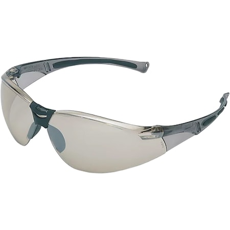 Uvex Rimless Gray Safety Glasses With Silver Anti-Scratch, Hard Coat, Mirror, Indoor-Outdoor Lens A804