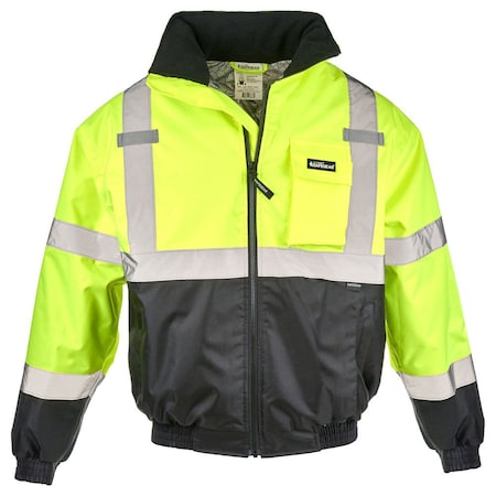 Jj Keller High Visibility Safety Bomber Jacket, Class 3 with Heat Lock Lining, 4XL, SAFEGEAR 76518