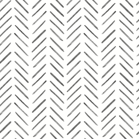 York Wallcoverings Painted Herringbone Black Wallpaper CV4454