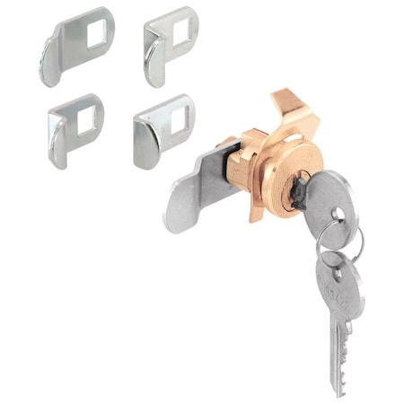 Defender Security Mailbox Lock, Keyed Lock, Steel, Brass U 9940
