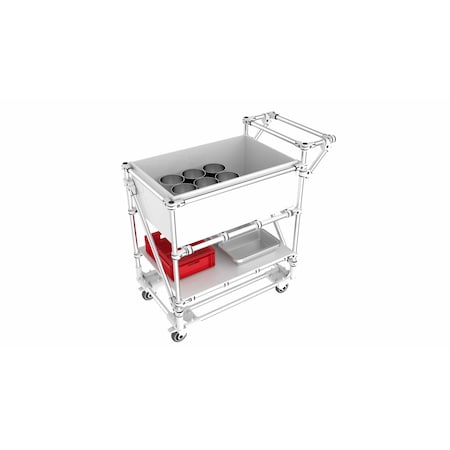 Trilogiq 2-Level Bin Cart With Storage Level And Push Bar. 21684-01