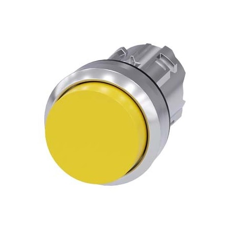 Siemens Pushbutton, 22 mm, round, metal, shiny, yellow, pushbutton 3SU1050-0BB30-0AA0-ZY15