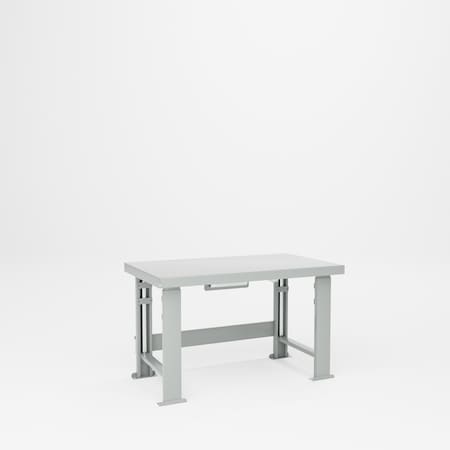 Pucel Steel Top Hydraulic Bench, 48 in W x 28 in D x 45 in H, Light Blue HBS-2848-E16