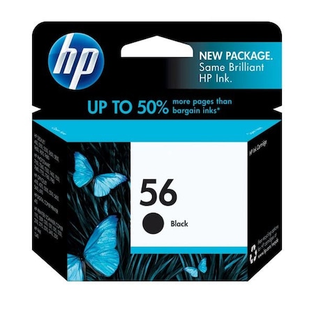 Hp 56 Black Original Ink Cartridge, 520 Yield C6656AN