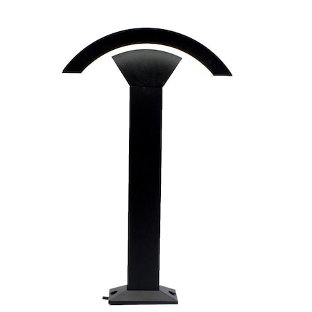 J&H Led 250-Watt Equivalent Black Outdoor Integrated LED Landscape Path Bollard Light JH-DGL12W-27R