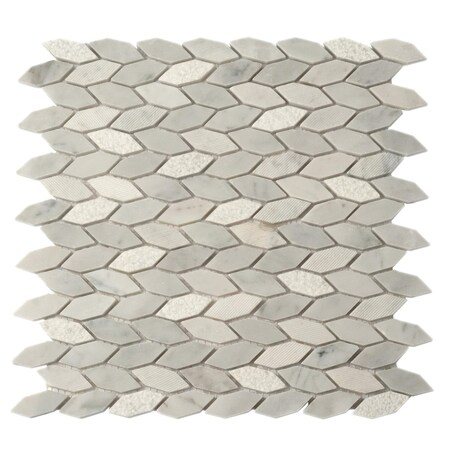 Apollo Tile Gray 12x12 Bianco Carrara Marble Polished Floor and Wall Mosaic Tile 4.92 sqft/case, 5PK APLBL8808CAA