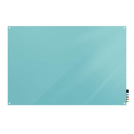 Ghent Harmony Glassboard w/ Standoffs, Non-Magnetic, Square Corners, 2'H x 3'W, Denim HMYSN23DM
