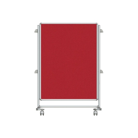 Ghent Nexus Jr. Partition, Mobile 2-Sided Fabric Bulletin Board, 46''H x 34''W, Red NEX223FFP-98